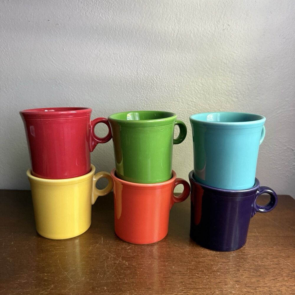 Fiesta Lot of 6 Mugs Homer Laughlin Coffee Tea Cup Fiesta Multicolor